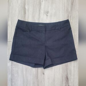 💚5/$25 Express Dark Blue Cotton Chambray Tailored Cuffed Chino Shorts Size 8